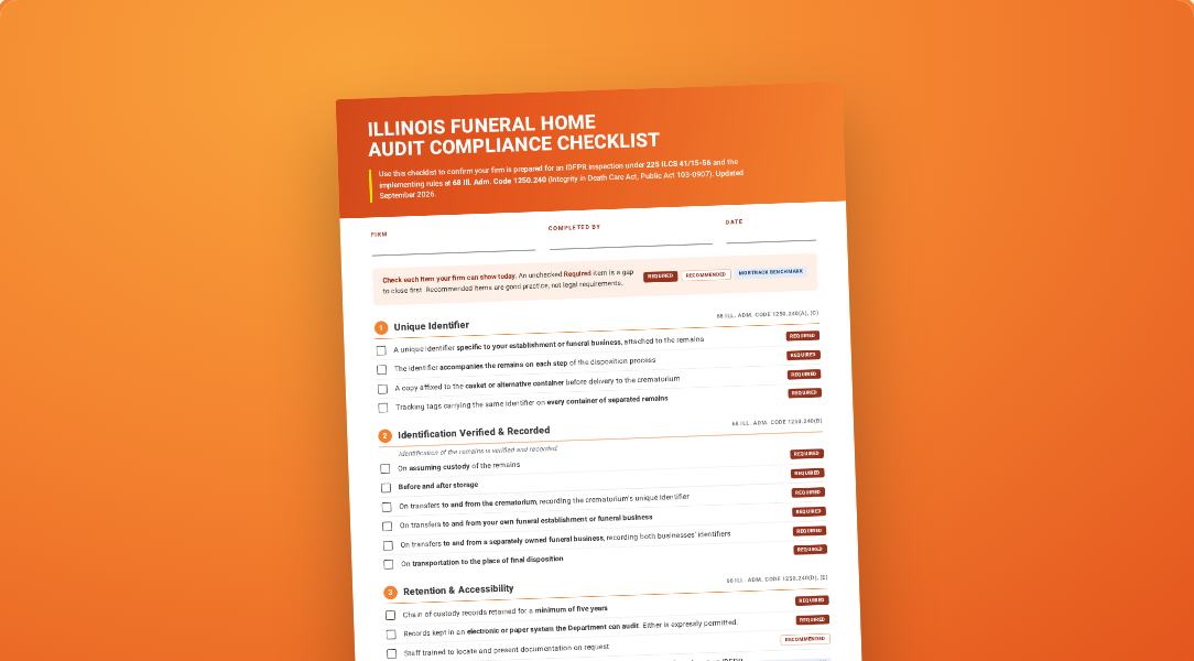 Illinois Funeral Home Audit Compliance Checklist