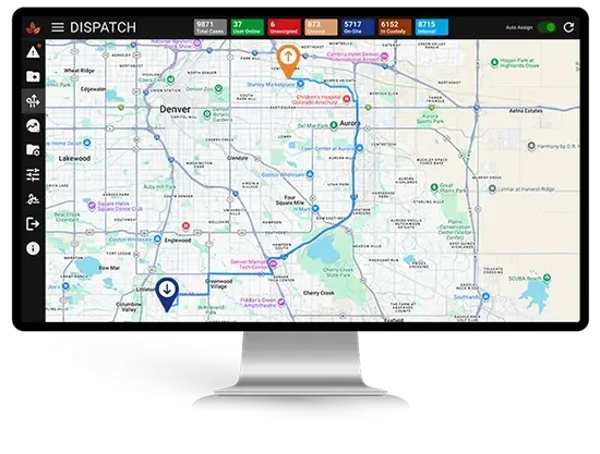 MorTrack dispatch screen